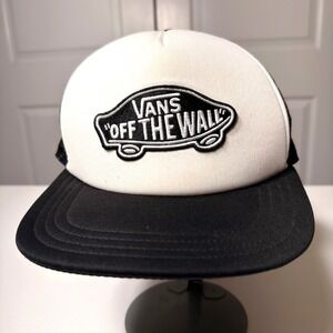 Vans Off The Wall Trucker Hat Black White Foam Mesh Snapback Skate Cap OSFM